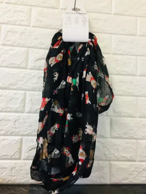 New Nordstrom David & Young Women's Dog Print Holiday Infinity Loop Scarf, Dogs, One Size!