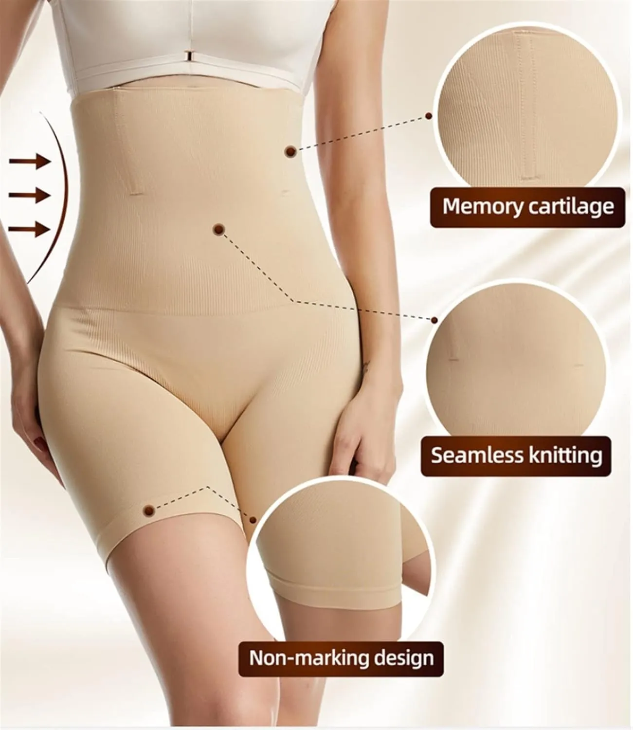 NEW Shapewear for Women Tummy Control, High Waisted Body Shaper Shorts, Waist Trainer Shapewear Butt Lifter (Color : Dark Brown), Sz XL, Fits 31" Waist