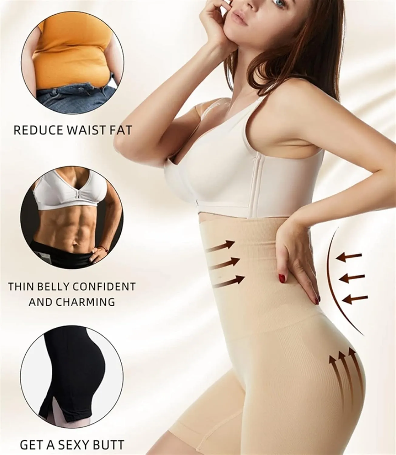 NEW Shapewear for Women Tummy Control, High Waisted Body Shaper Shorts, Waist Trainer Shapewear Butt Lifter (Color : Dark Brown), Sz XL, Fits 31" Waist