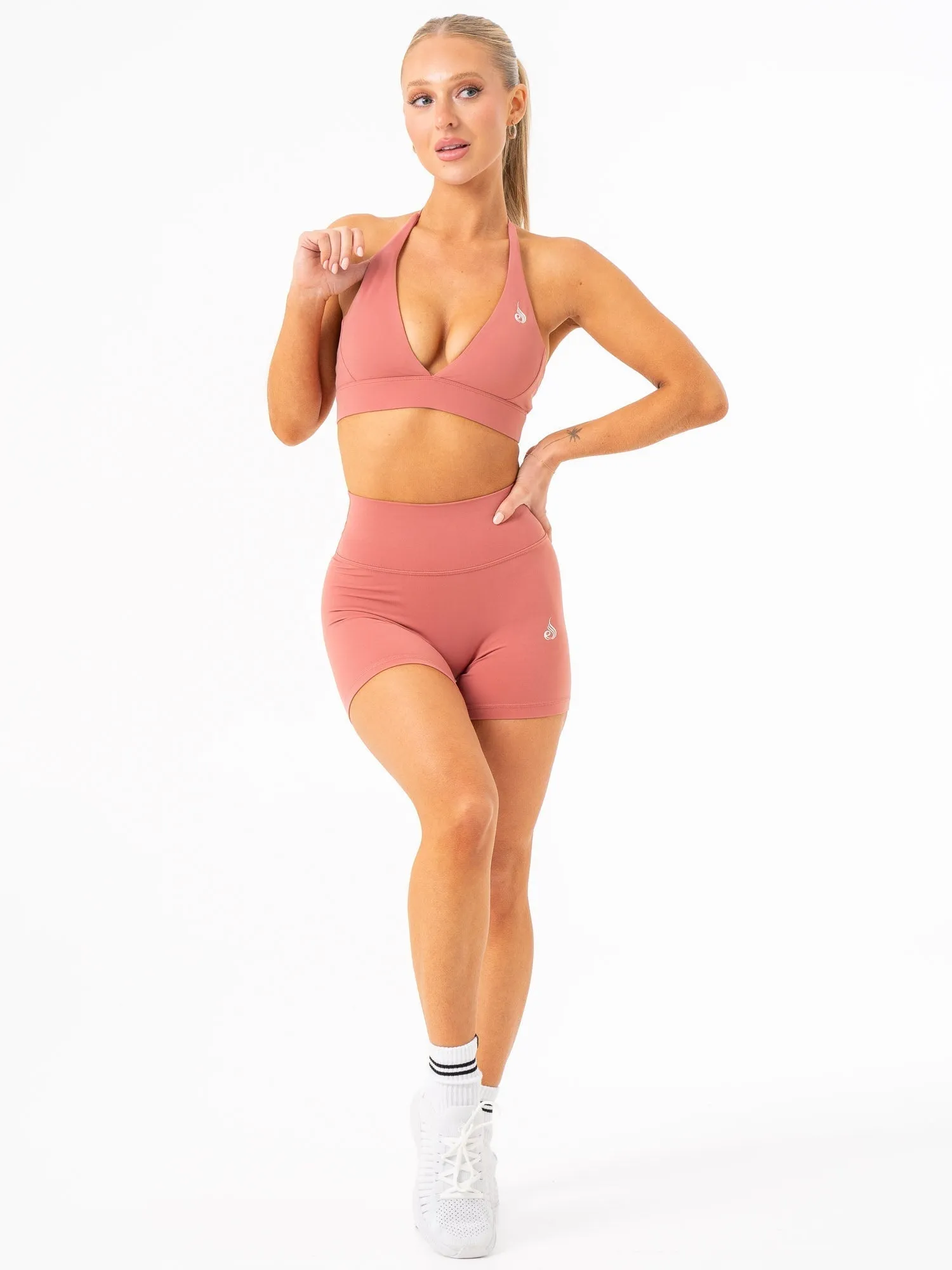 NKD High Waisted Shorts - Dusty Pink