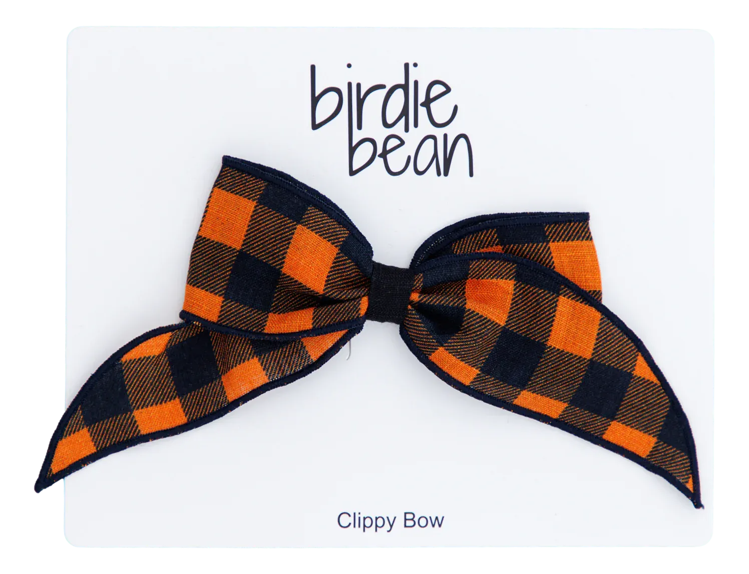 Orange/Black Buffalo Plaid Clippy Bow