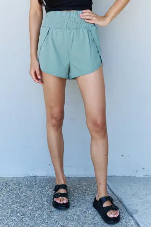 Pale Blue "Stay Active" High Waisted Shorts