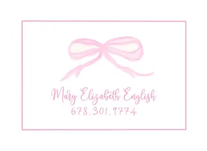 Pink Bow Calling Cards