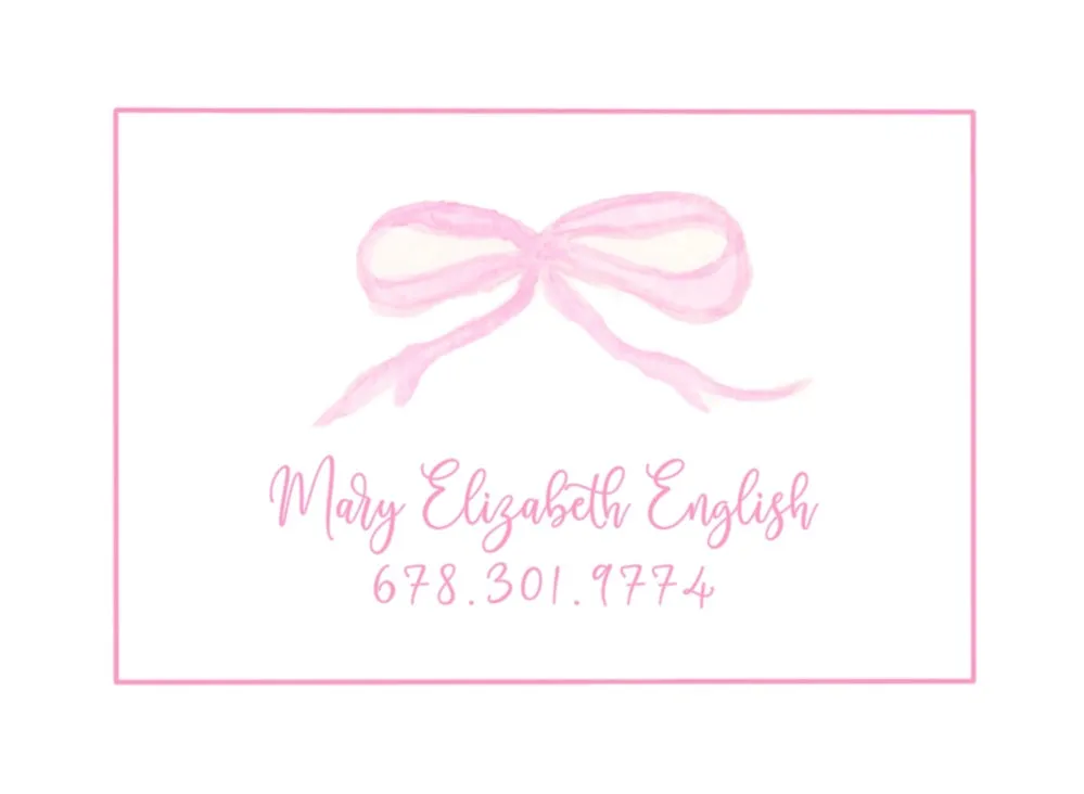 Pink Bow Calling Cards