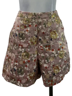 Pink Embroidered Shorts