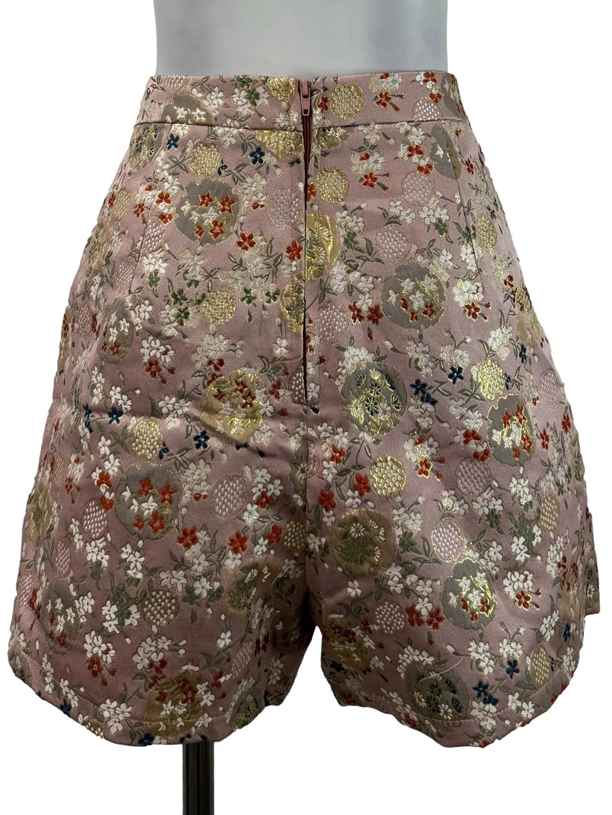 Pink Embroidered Shorts