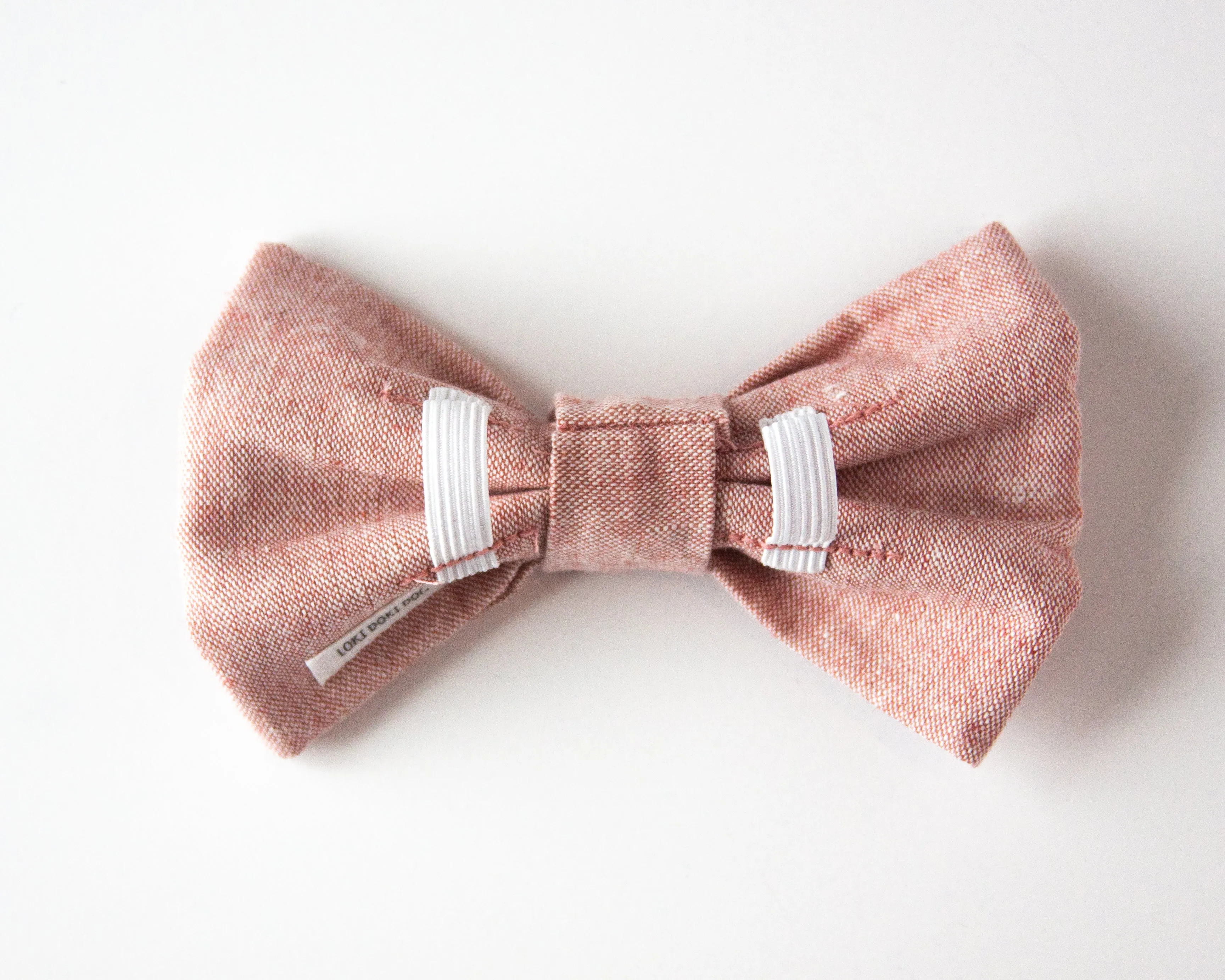 Pink Linen Dog Bow Tie
