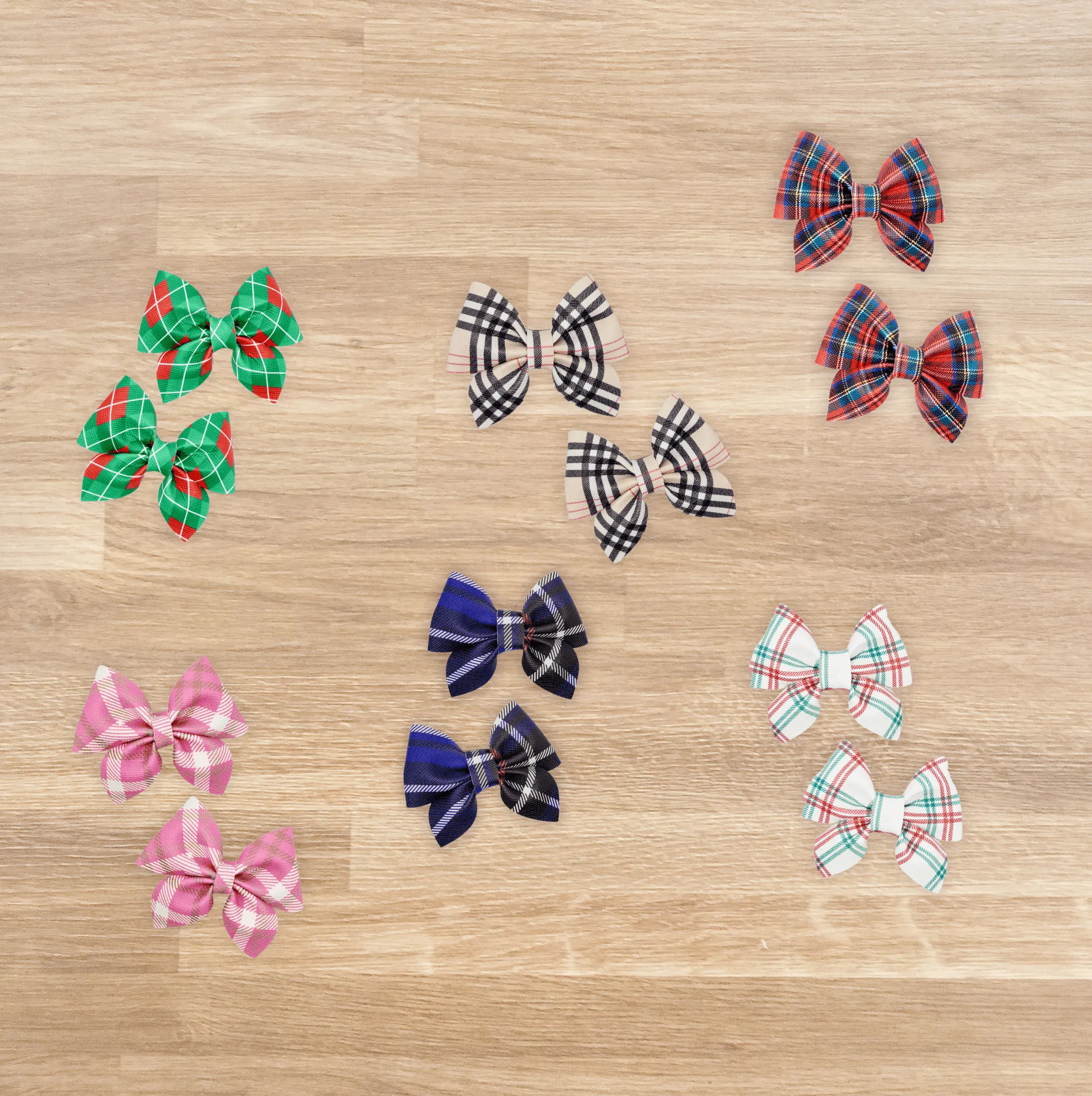 Pink Plaid Sailor Hair Bows