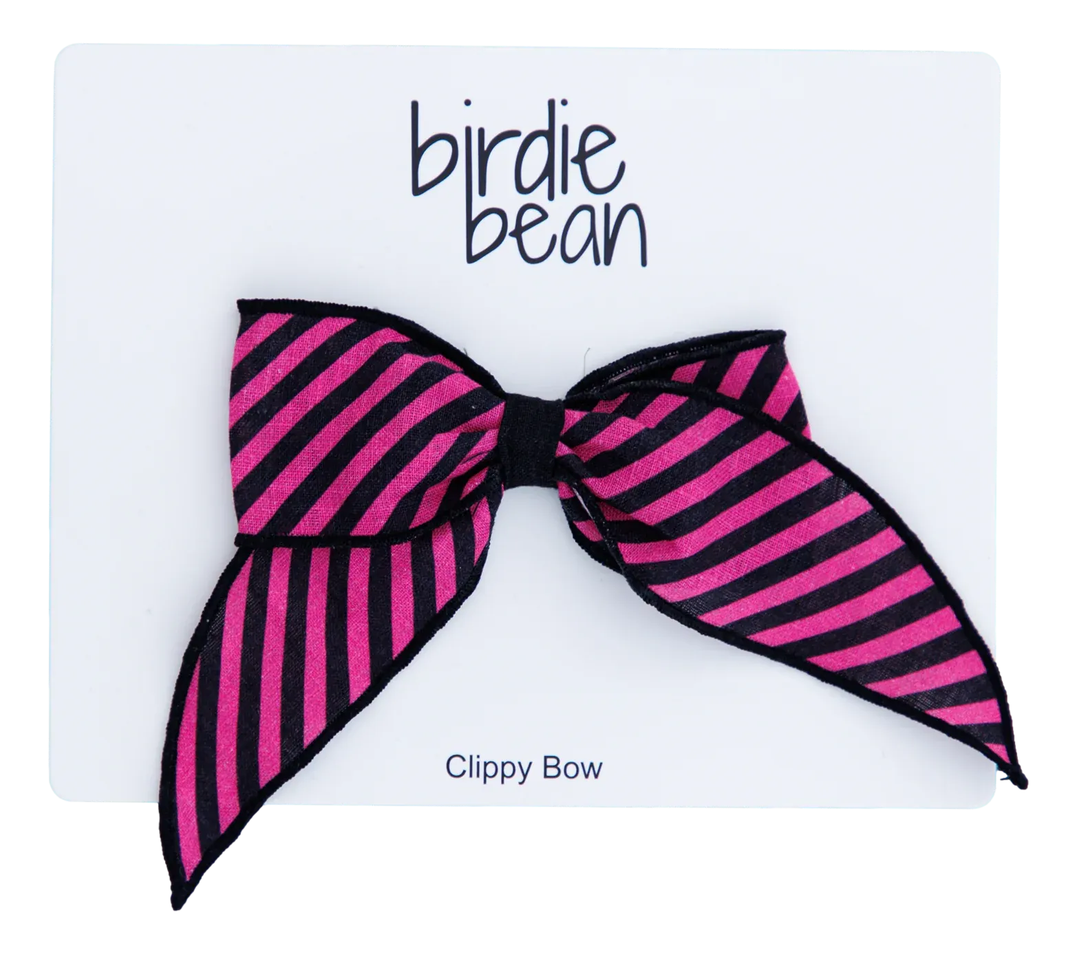 Pink/Black Stripe Clippy Bow