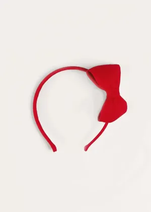 Plain Linen Hairband in Red