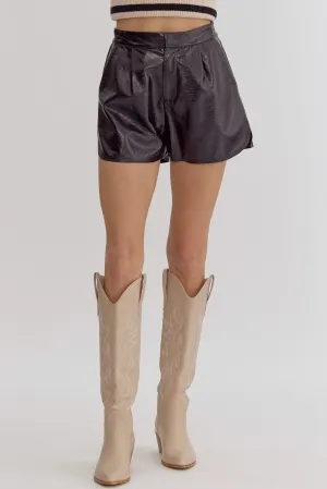 Pleather Shorts {Black}