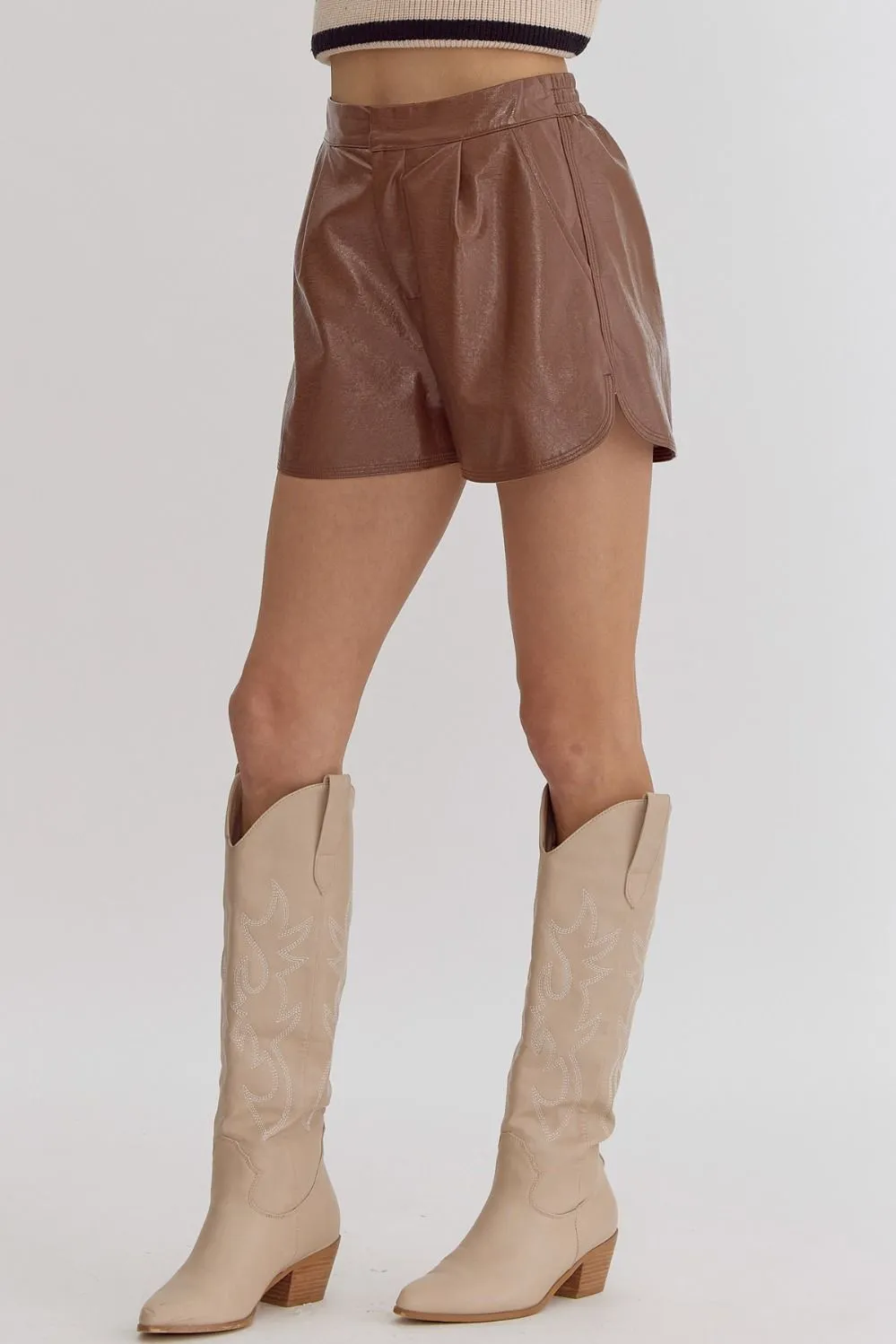 Pleather Shorts {Brown}