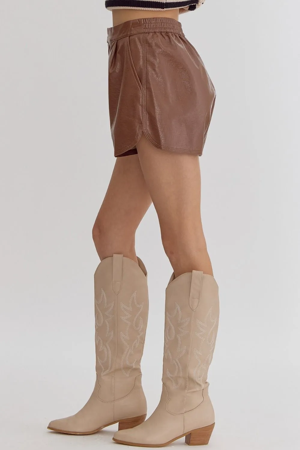 Pleather Shorts {Brown}