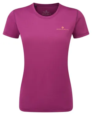 Ronhill Tech Short Sleeve Tee (Womens) - Blackcurrant/ Mango