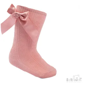 Rose Children's 'Adorable' Knee Length  Socks w/Satin Bow (2-9 Years) S151-RO