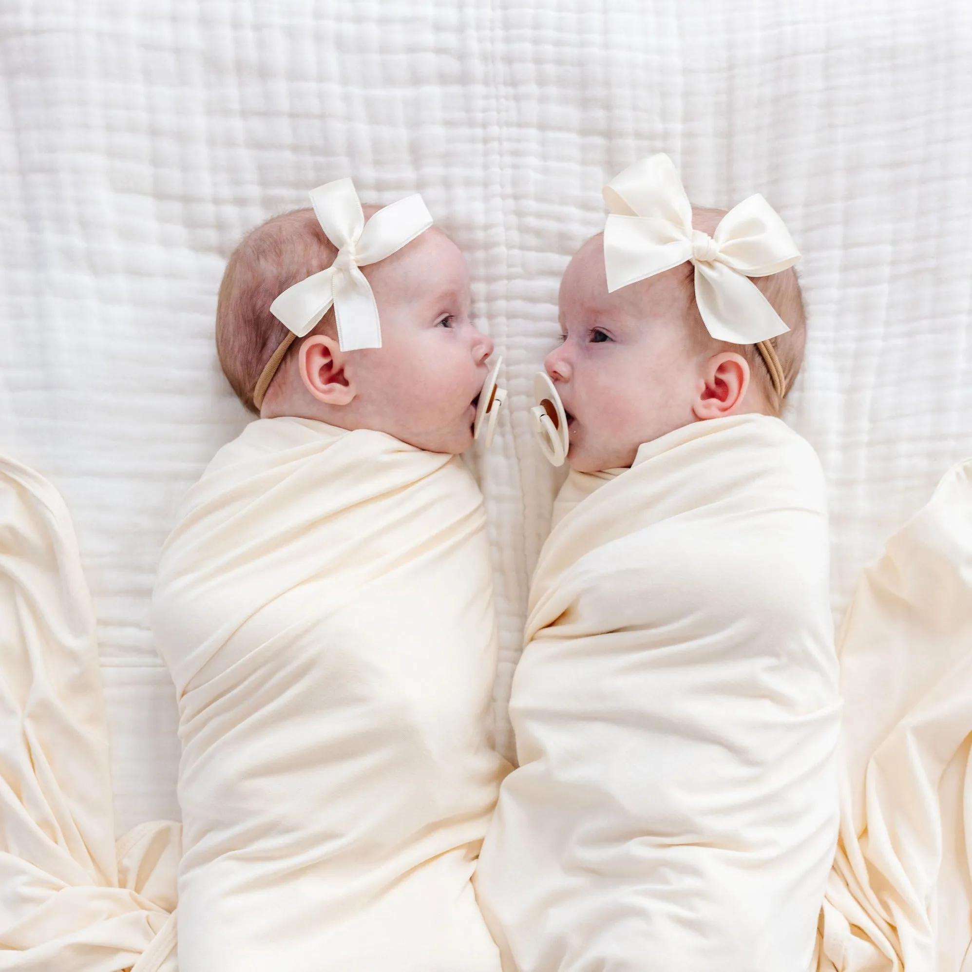 Satin Bow - Cream Headband