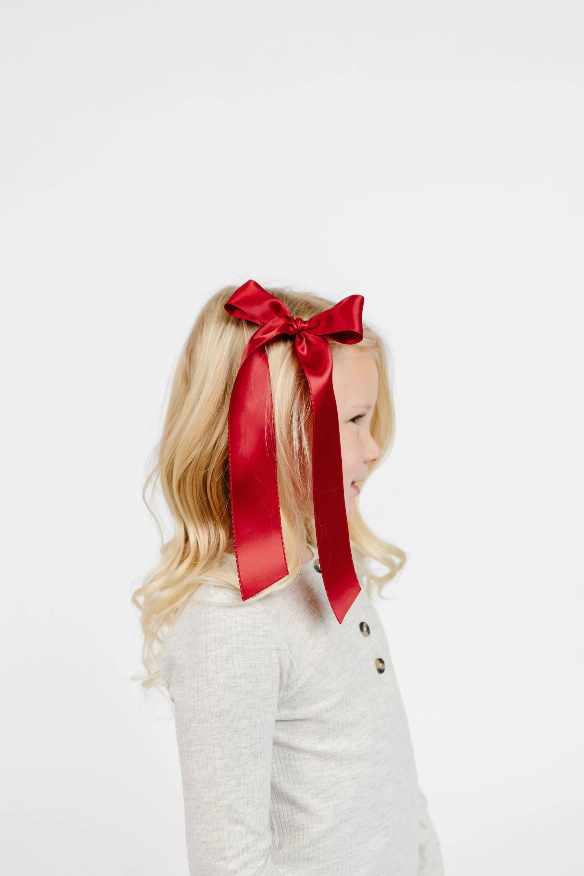 Satin Bow - Ruby Sash Clip