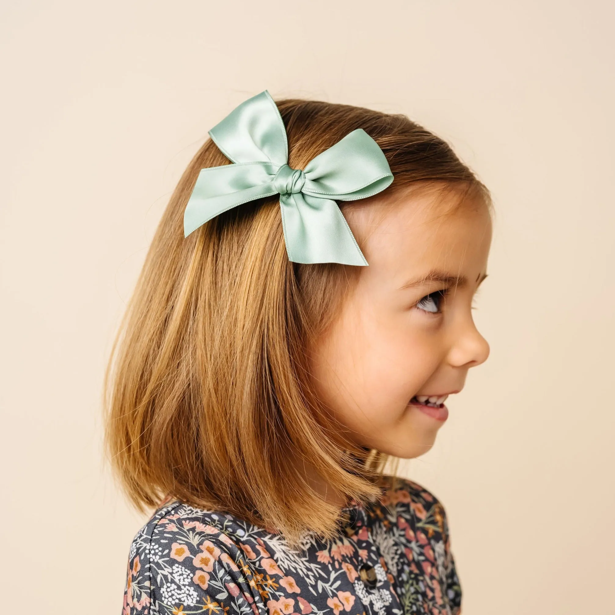 Satin Bow - Sage Clip