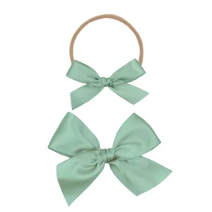 Satin Bow - Sage Headband