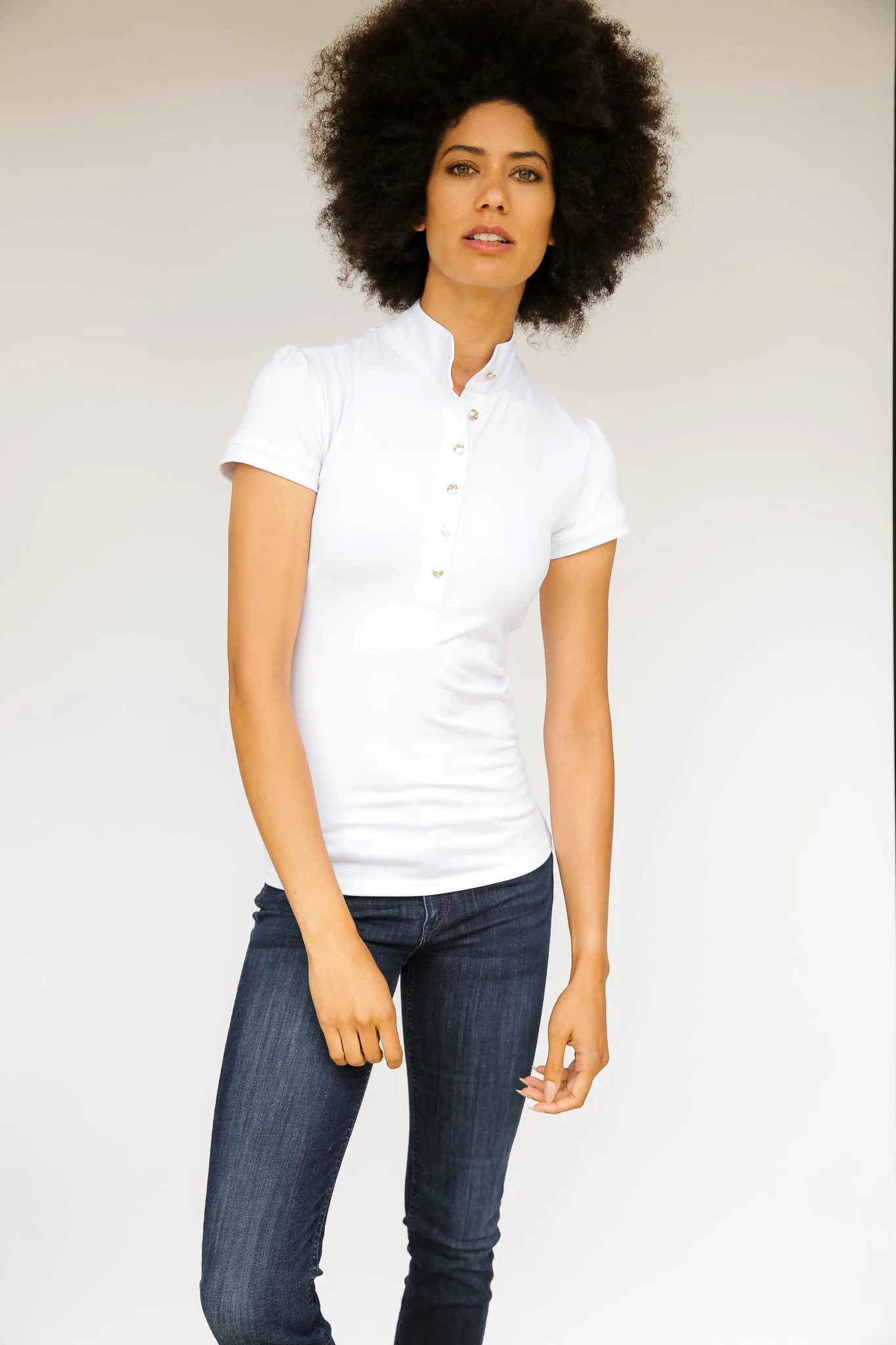 Short Sleeve Gianna Shirt - Arctic White