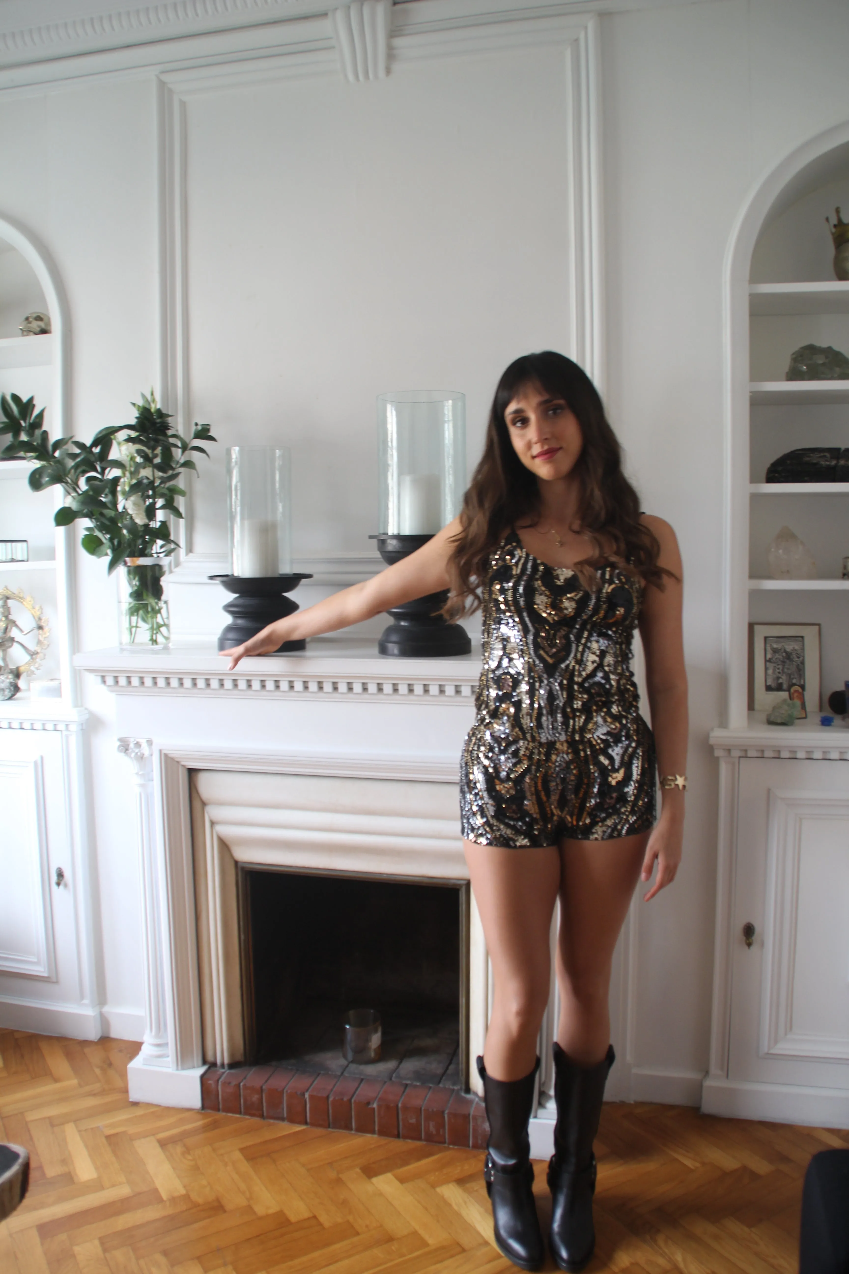 Shorts Black animal print