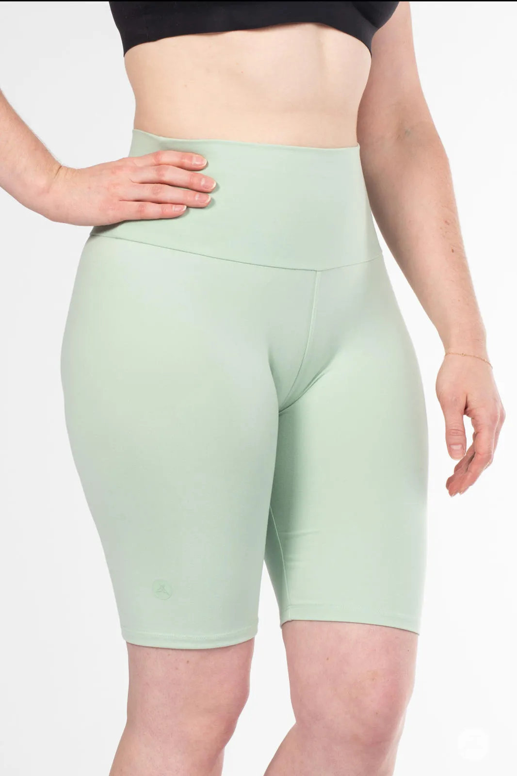 Soft Mint High-Waisted Biker Shorts