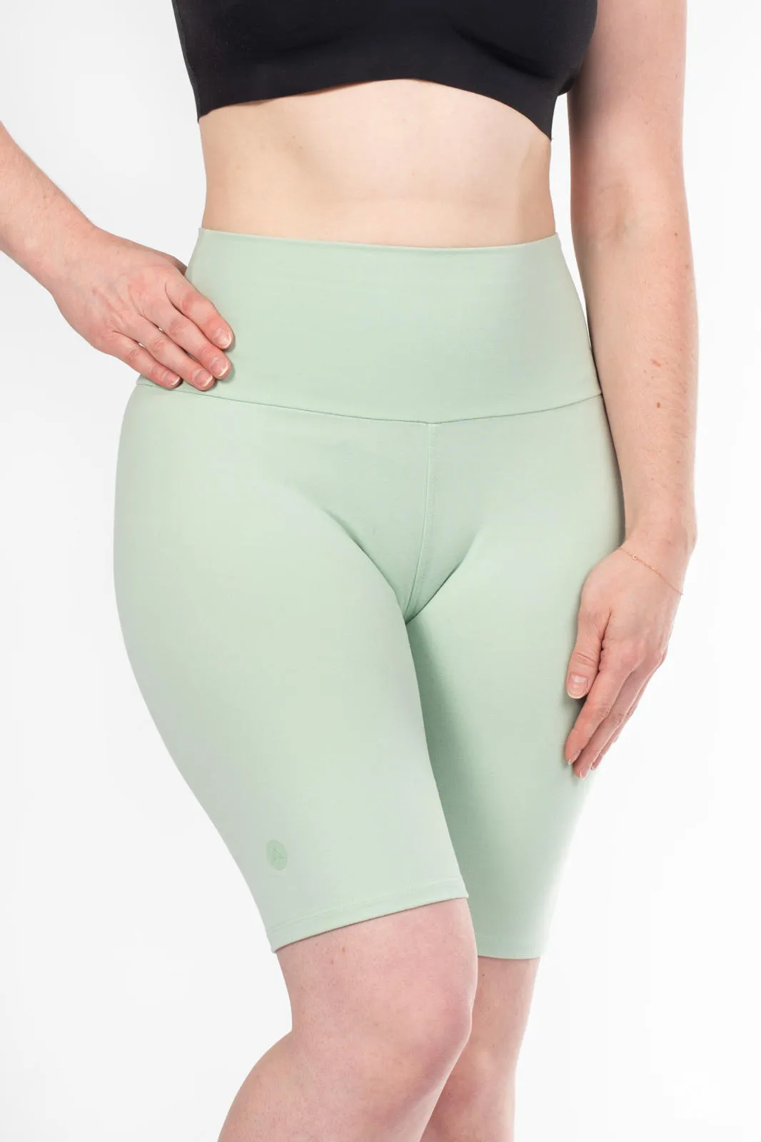 Soft Mint High-Waisted Biker Shorts