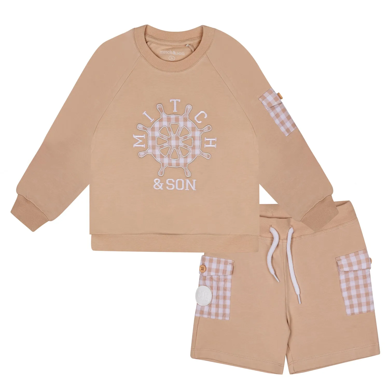 SS24 Mitch & Son Teller Gingham Sand Short Set
