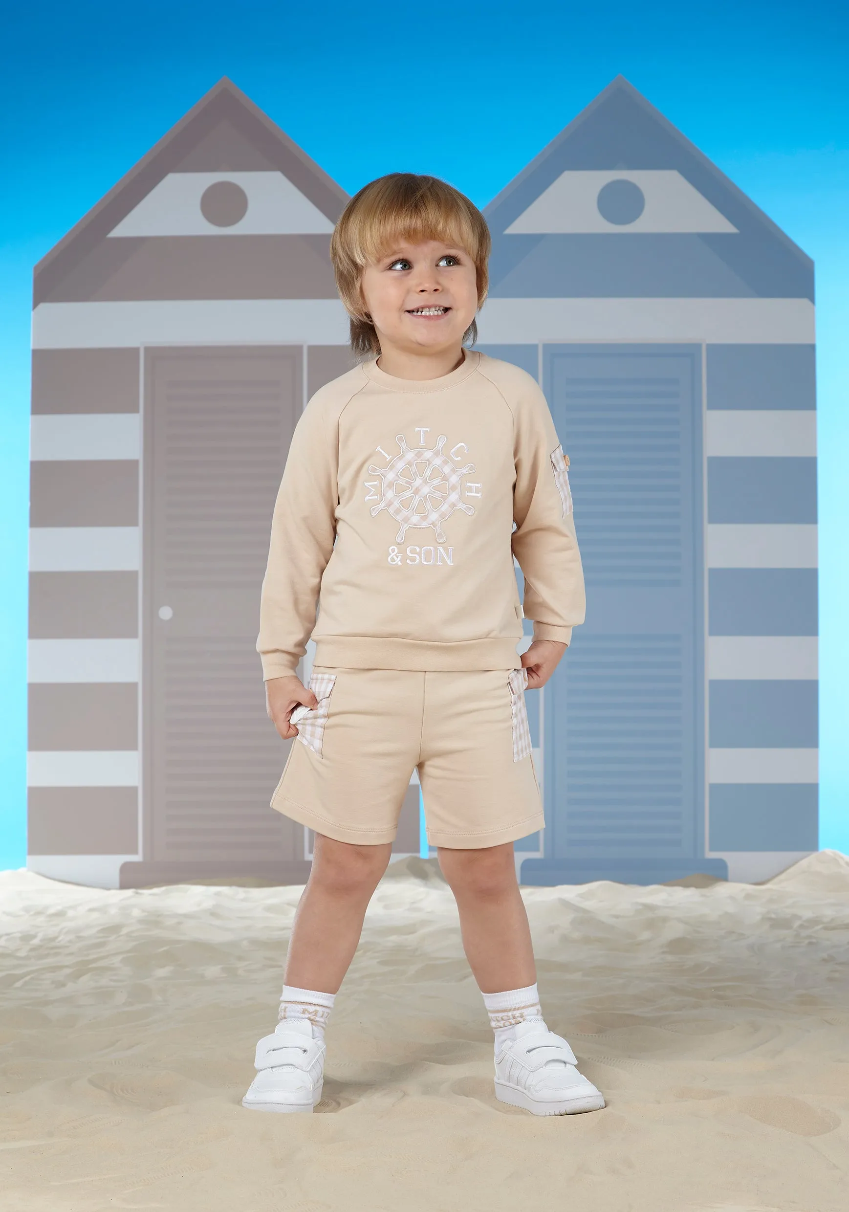 SS24 Mitch & Son Teller Gingham Sand Short Set