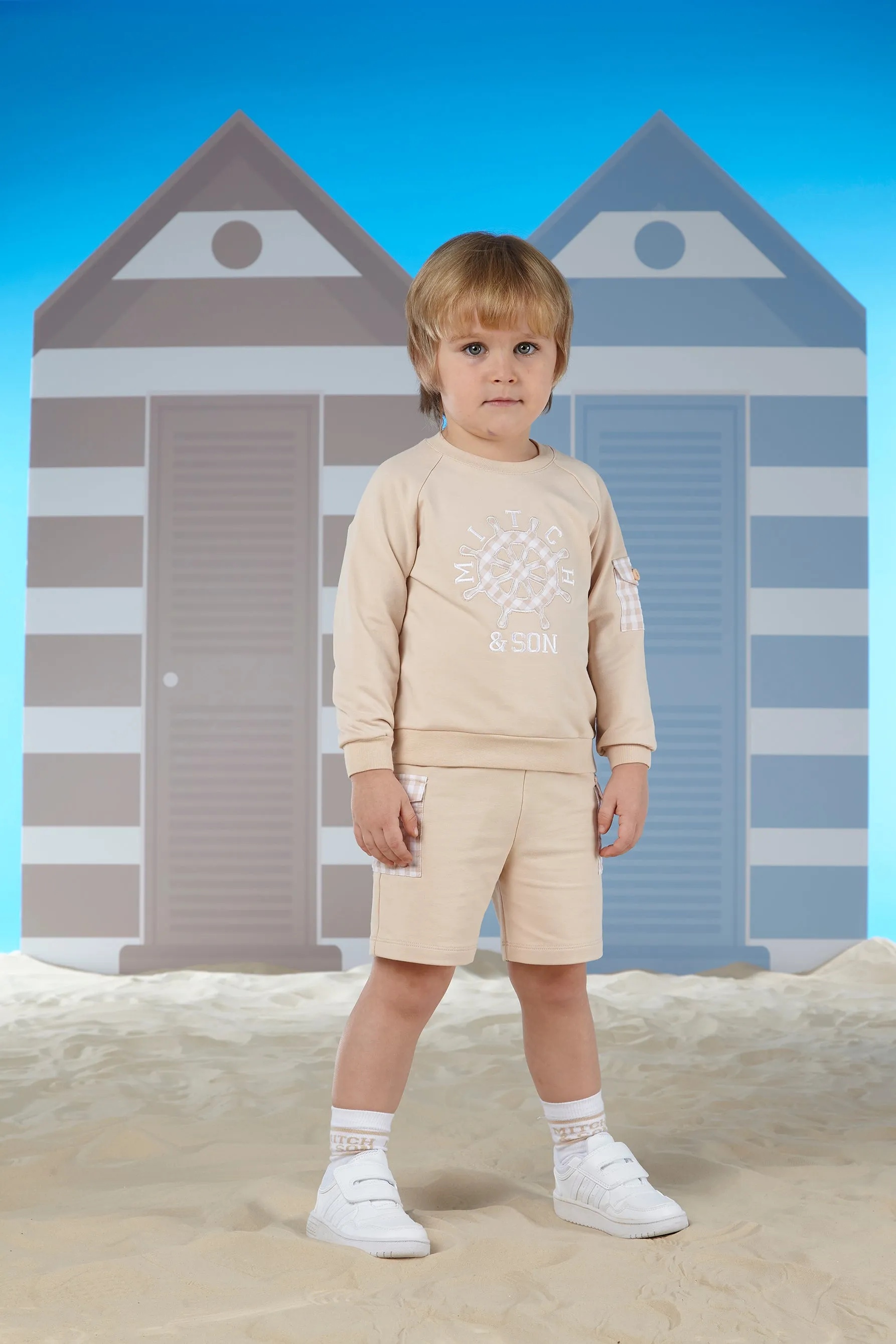 SS24 Mitch & Son Teller Gingham Sand Short Set