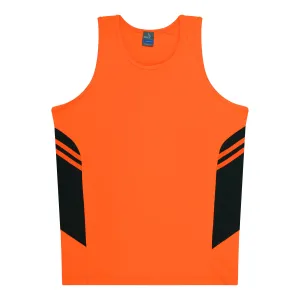TASMAN KIDS SINGLETS - NEON ORANGE/SLATE