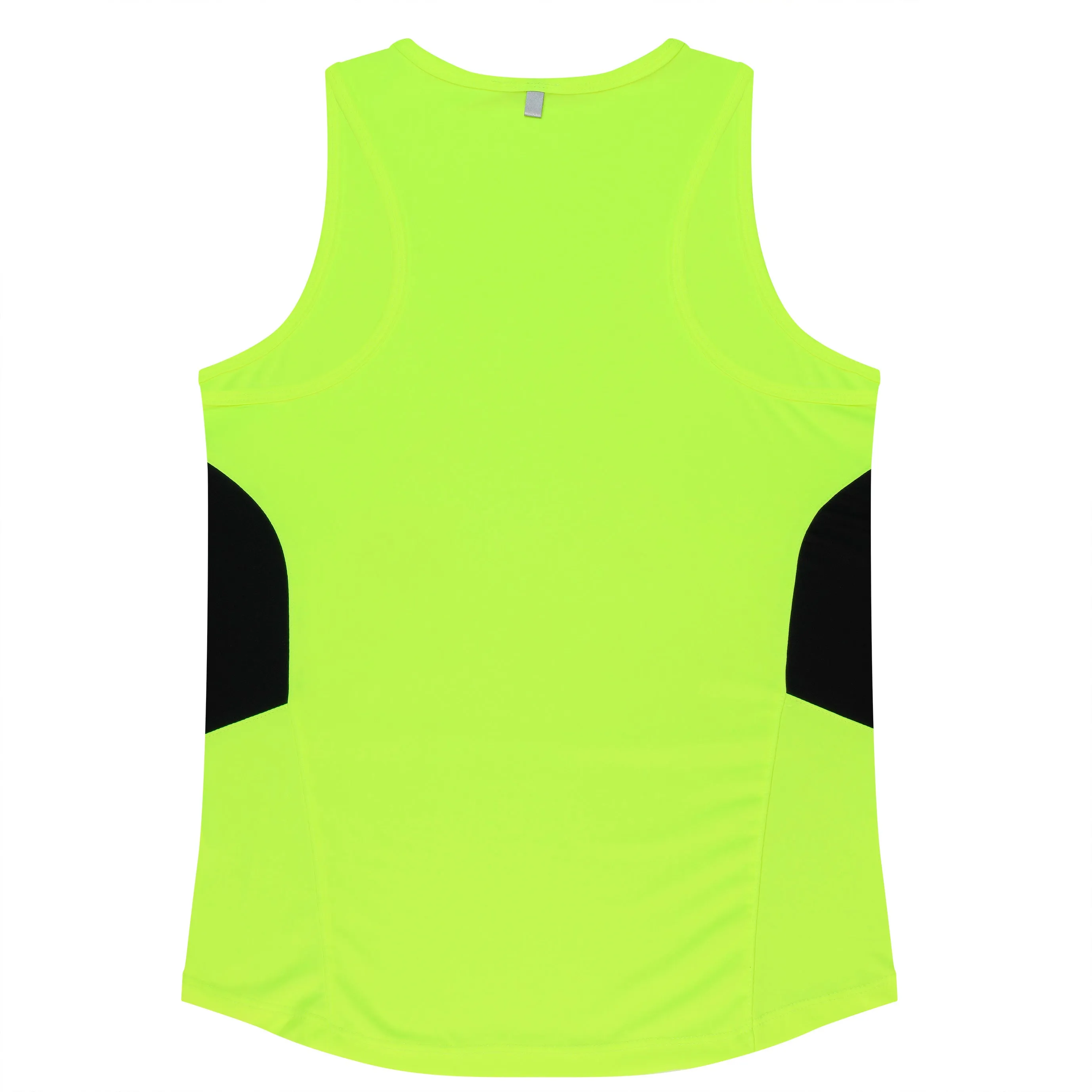 TASMAN LADY SINGLETS - NEON YELLOW/BLACK