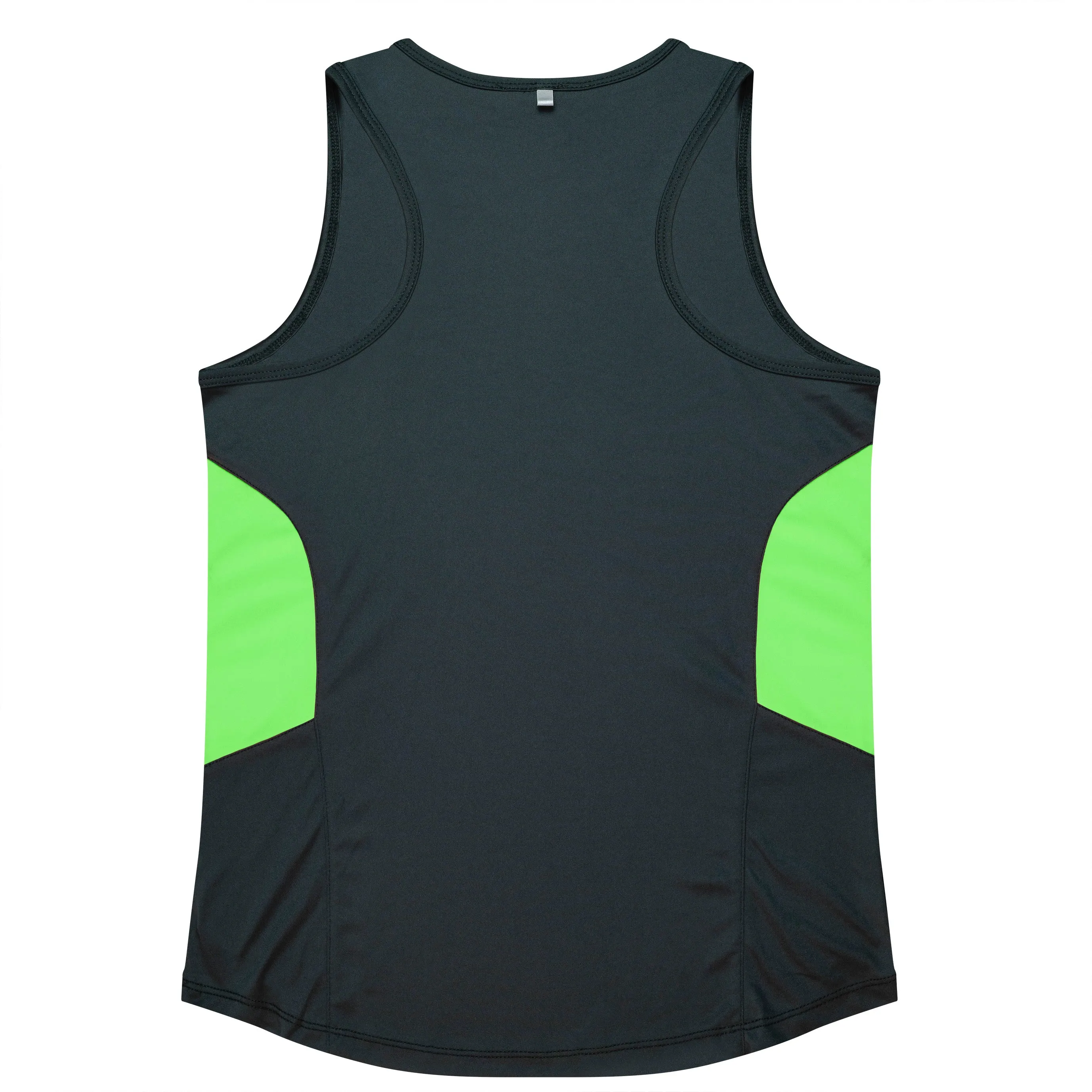 TASMAN LADY SINGLETS - SLATE/NEON GREEN