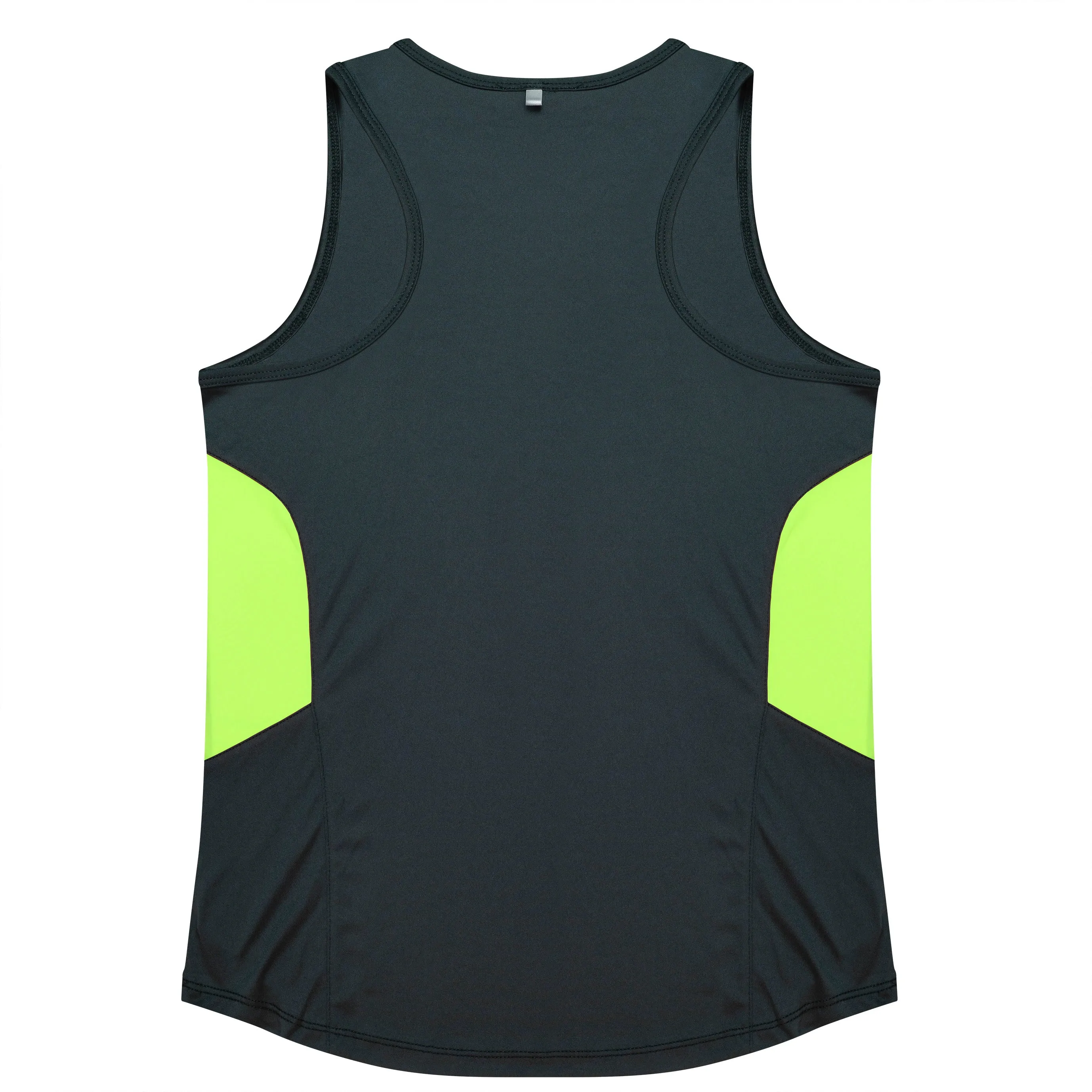 TASMAN LADY SINGLETS - SLATE/NEON YELLOW