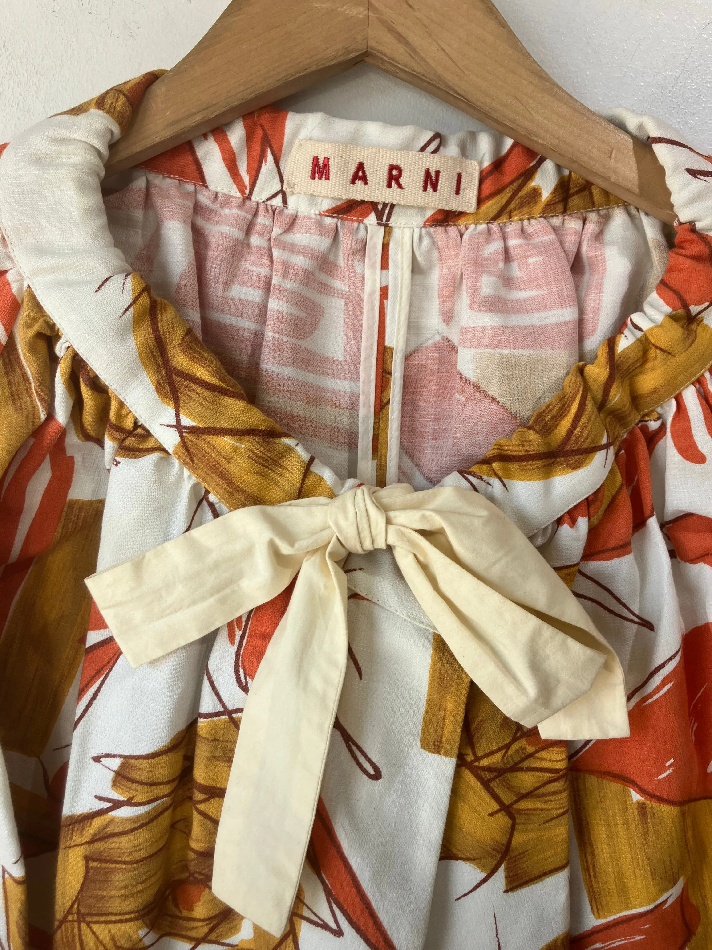 Vintage Marni Orange Print Linen Jacket