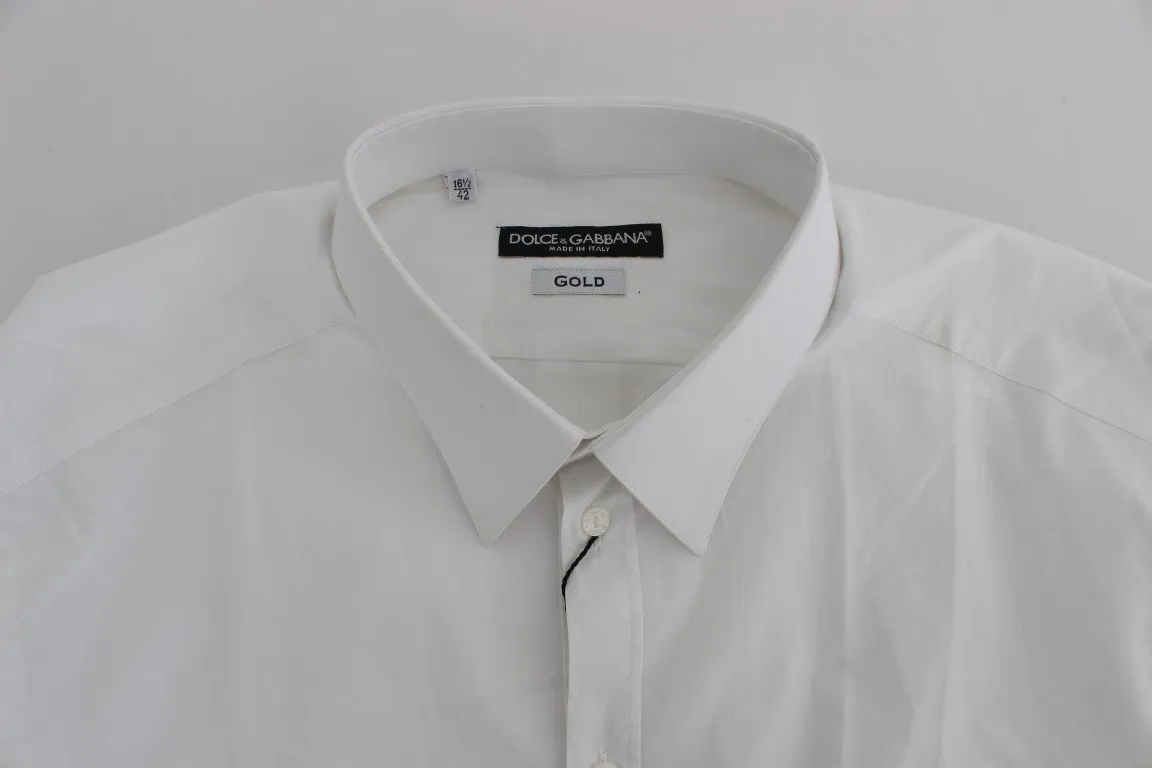White Stretch Slim Fit GOLD Shirt