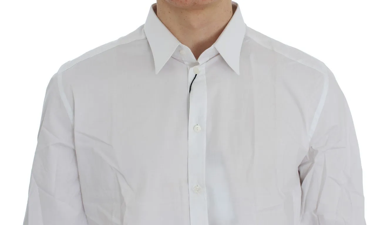 White Stretch Slim Fit GOLD Shirt