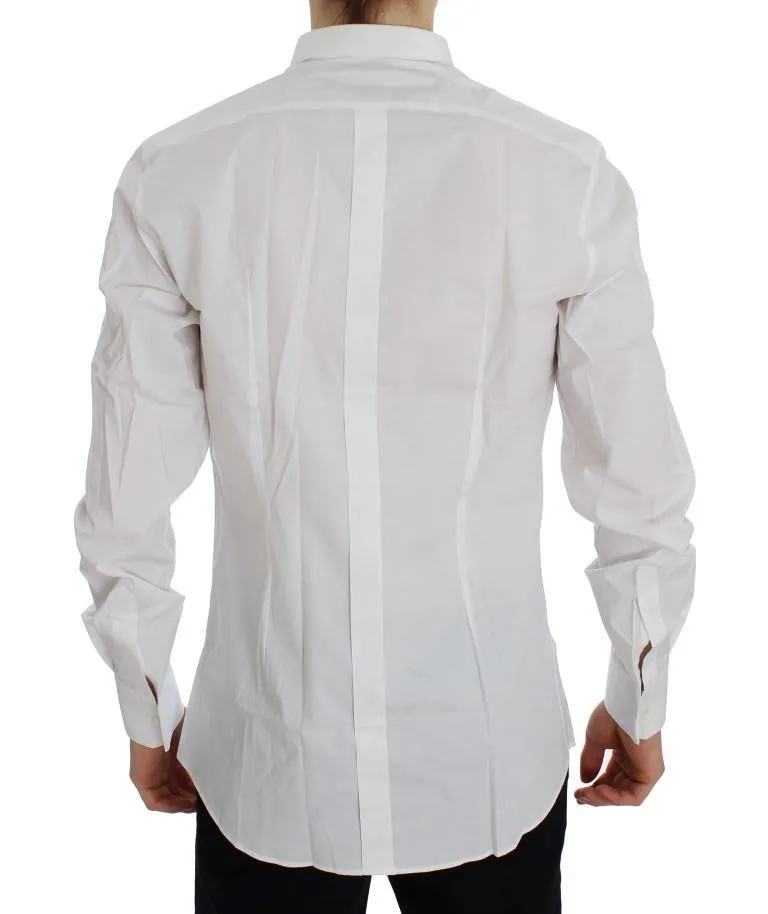 White Stretch Slim Fit GOLD Shirt