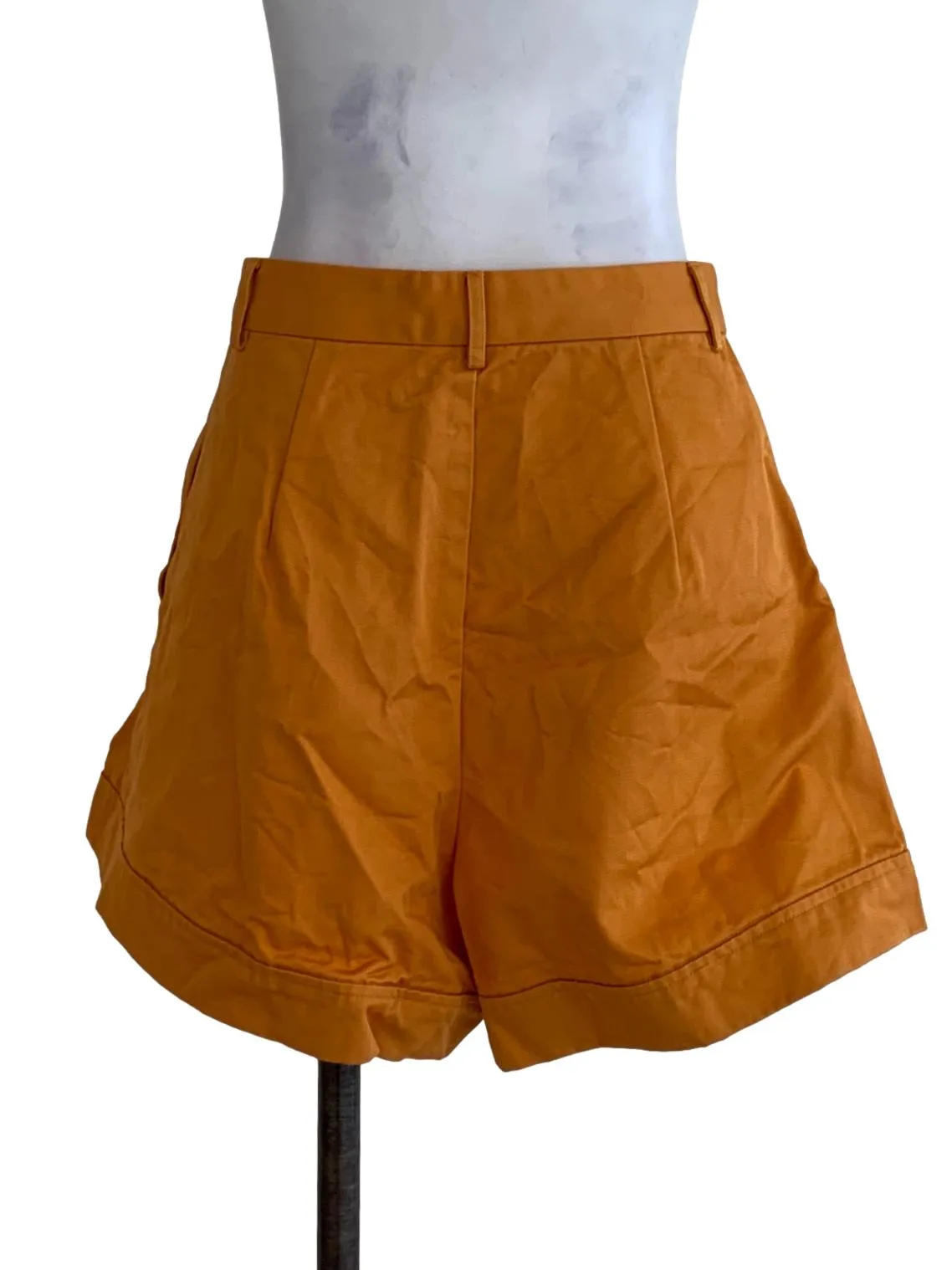 Yellow Plain High-Waisted Shorts